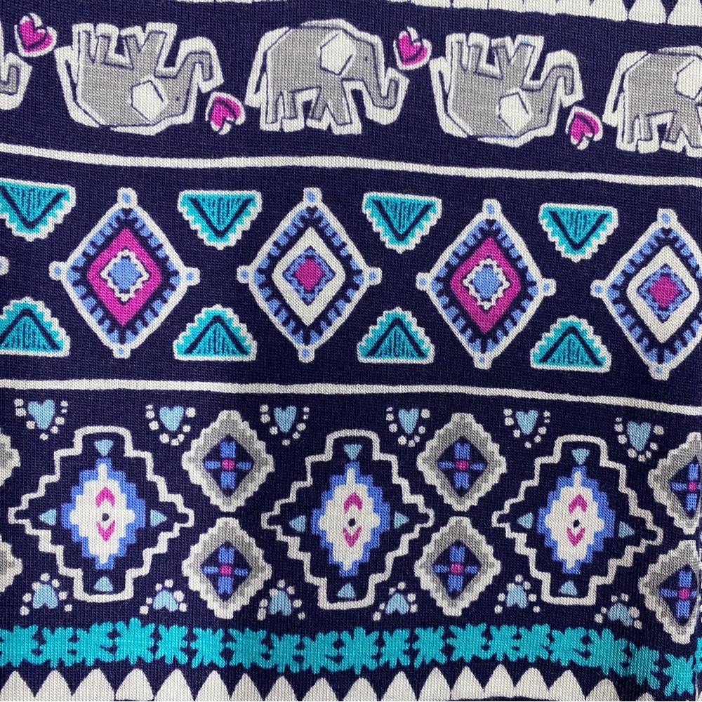Cuddl Duds Knit Henley Short Sleeve Top - Navy Blue Print - Elephants - … - Picture 4 of 5